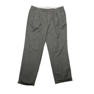 Canali Dress Pants Mens 38x30 Gray Wool Pleated Cuffed Classic Fit Formal